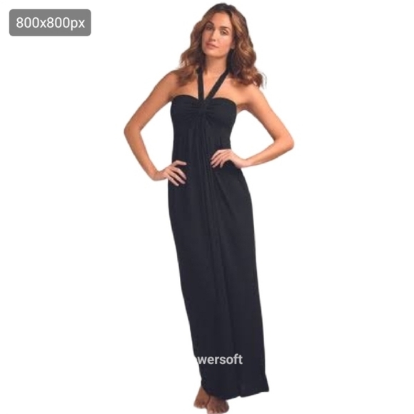 Vintage Huey Waltzer for Saks Fifth Avenue Halter gown - Picture 1 of 6
